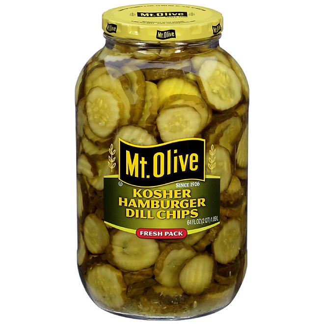 Mt Olive Fresh Kosher Hamburger Dill Chips 64 oz.
