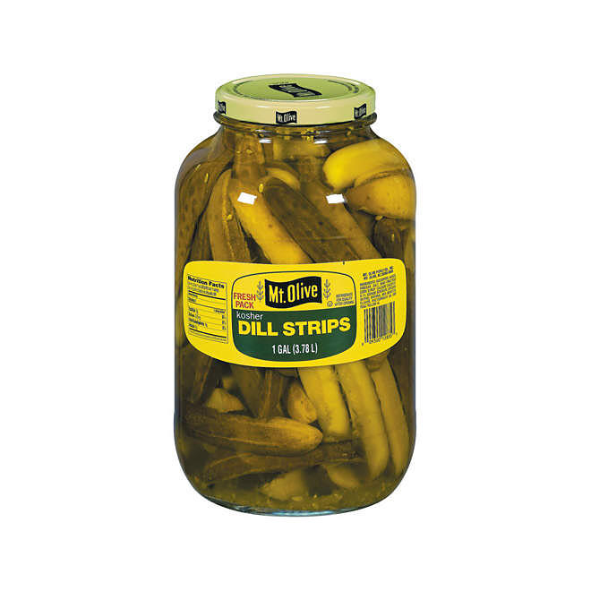 Mt. Olive Kosher Dill Strips - 1 gal. jar