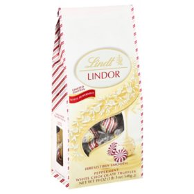 Lindt Lindor Holiday White Chocolate Peppermint Truffles (19 oz.)