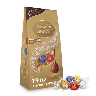 Lindt LINDOR Assorted Chocolate Truffles 19 oz Bag - 4 FLAVORS