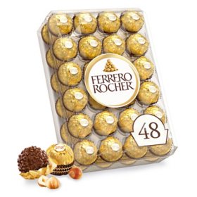 Ferrero Rocher, Premium Milk Chocolate Hazelnut, 48 ct.