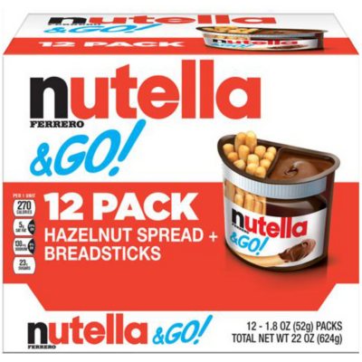 Nutella & Go Chocolate Hazelnut Spread with Breadsticks, 1.8 Oz (Pack of 48)
