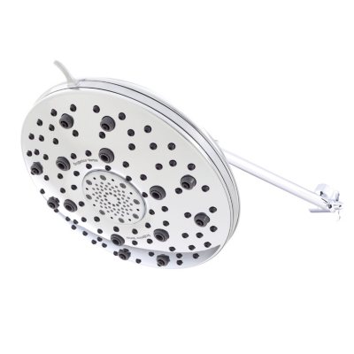 Oxygenics Vortex 8-Setting Chrome Rain Shower Head with 9  Adjustable Arm