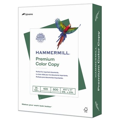 Hammermill Printer Paper, Premium Color 28 lb Copy Paper, 8.5 x 11 - 5 Ream  (2,500 Sheets) - 100 Bright, Made in the USA, 102450C