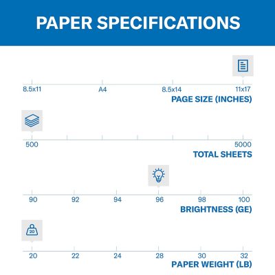 Hammermill Fore Mp Multipurpose Paper, 96 Brightness, 20lb, 11 x 17, White, 500/Ream