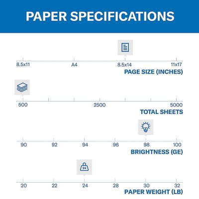 98 Brightness White Total of 1000 Each / Legal 500 500 Sheets -:- Sold as 2 Packs of 24lb Hammermill : Laser Print Copy/Laser Paper