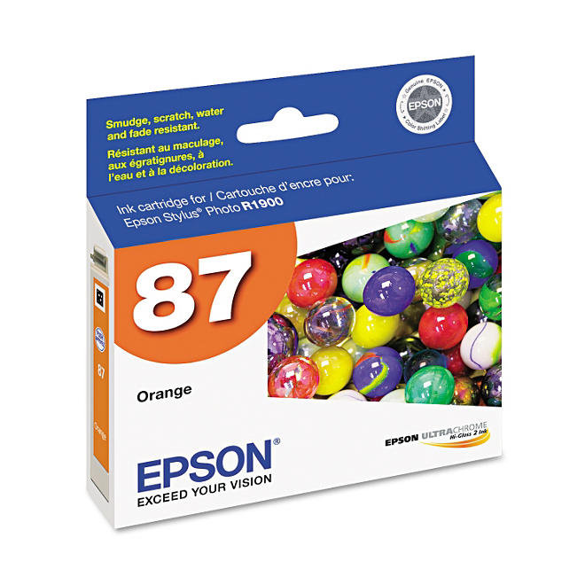 Epson T087920 UltraChrome Hi-Gloss 2 Ink, Orange