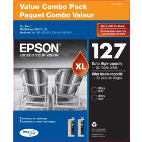 Epson DuraBrite 127XL Combo Pack, Black 2 pk.