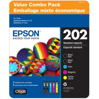 Epson T202 Standard Capacity Ink Cartridge Clubpack, 2 Black & Cyan ...