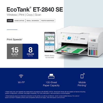Epson EcoTank ET-4850SE Special Edition Supertank Printer, White - Sam's  Club