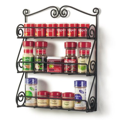 Scroll Wall Mount Spice Rack Black Sam s Club