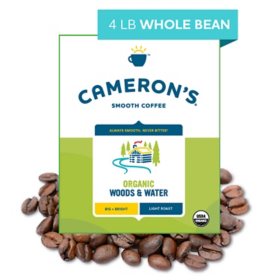 Cameron's Organic Light Roast Whole Bean Coffee, Woods & Water 64 oz.
