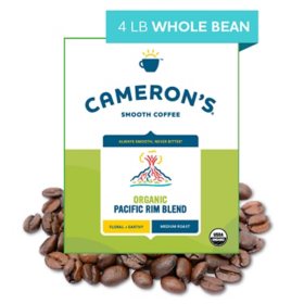 Cameron's Organic Whole Bean Medium Roast Coffee, Pacific Rim 64 oz.