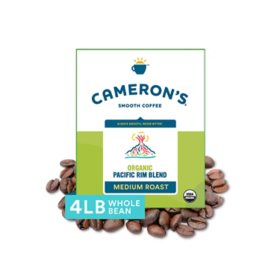 Cameron's Organic Whole Bean Medium Roast Coffee, Pacific Rim 64 oz.