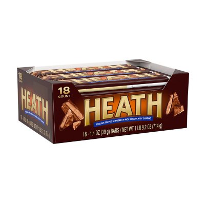 HEATH Milk Chocolate English Toffee Halloween Candy, Bulk, 1.4 Oz, Bars (18  Count) 18 Count (Pack of 1)