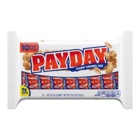 PAYDAY Peanut Caramel Candy, Individually Wrapped, Gluten Free, Bars (1.85 oz., 10 Count)