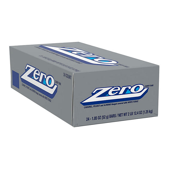 ZERO White Fudge, Caramel, Peanut and Almond Nougat Bulk Candy Bars (1.85 oz., 24 ct.)