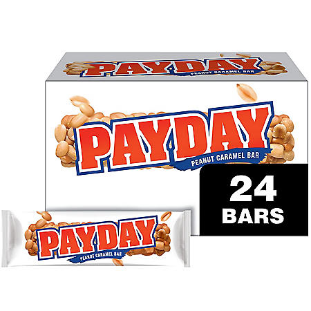 PAYDAY Peanut and Caramel Candy Bars, Bulk Candy (1.85 oz, 24 ct.)