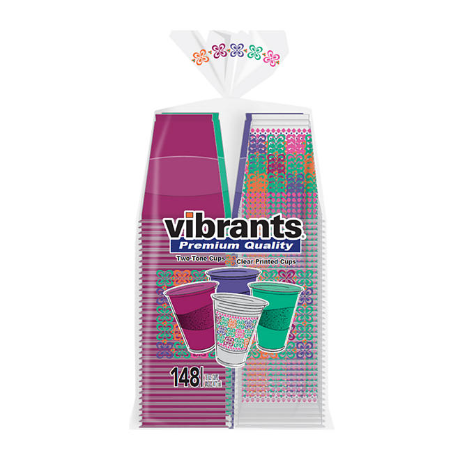 Vibrants Premium Quality Summer Cups, 117 Summer Color Cups, 31 Summer Print Cups (148 ct.) 