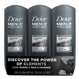 Dove Men Care Body Wash Charcoal Clay 18 Fl Oz 3 Pk Sam S