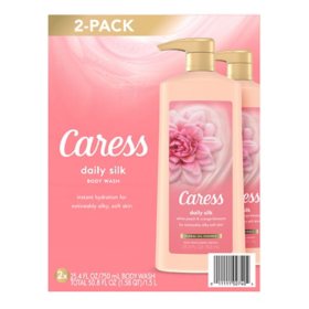 Caress Daily Silk Hydrating Body Wash, White Peach & Orange Blossom, 25.4 fl. oz., 2 pk.