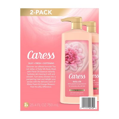 Caress Body Wash, Pure Embrace, White Flowers & Almond Oil - FRESH
