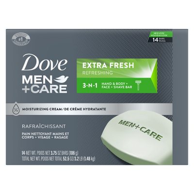 Dove Men+Care Body and Face Bar Extra Fresh 3.75 Ounce (14 Count)