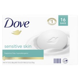 Dove Beauty Bar Soap, Sensitive Skin, 3.75 oz., 16 ct.