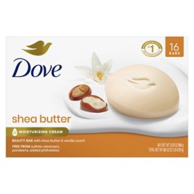 Dove Bar Soap, Shea Butter & Vanilla, 3.75 oz., 16 ct.