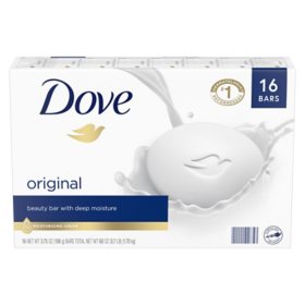 Dove Beauty Bar Soap, Original White, 3.75 oz., 16 ct.
