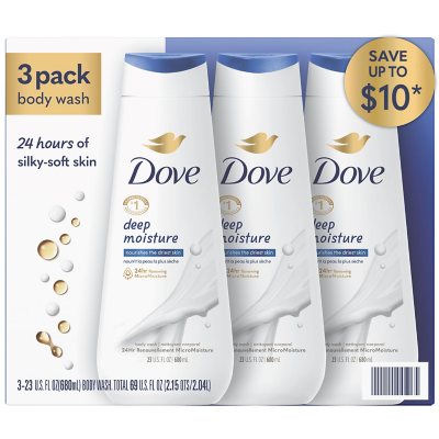 Dove Nourishing Body Wash, Deep Moisture 23 fl. oz., 3 pk. Sam's Club