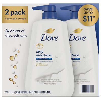 Dove Deep Moisture Nourishing Long Lasting Body Wash, 30.6 fl oz