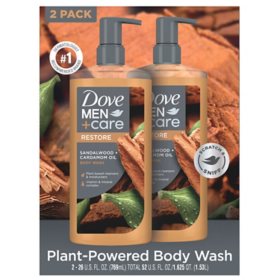 Dove Men+Care Body Wash, Sandalwood (26 fl. oz. 2 pk.)