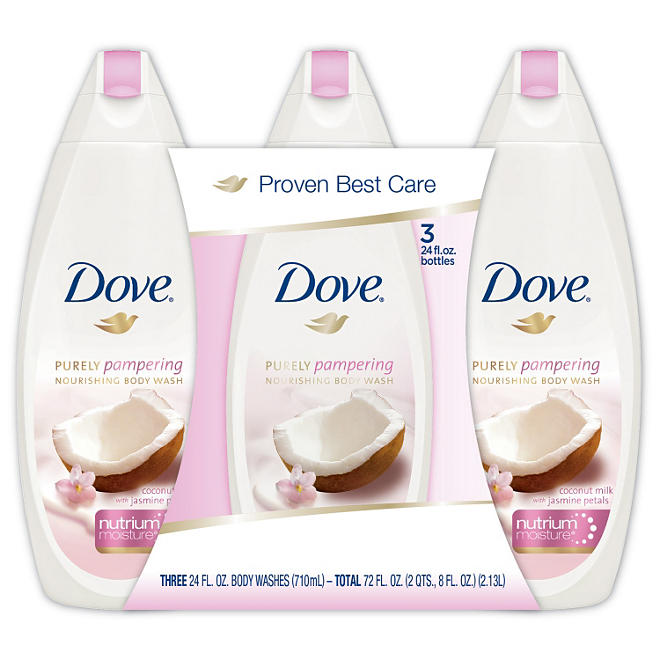 Dove Purely Pampering Body Wash, Coconut Milk (24 fl. oz., 3 pk.)