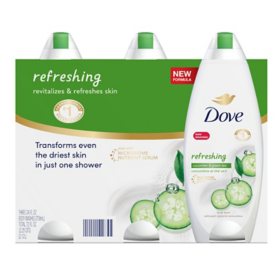 Dove Cool Moisture Body Wash, Cucumber & Green Tea (24 fl. oz., 3 pk.)