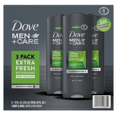 Dove Men+Care Body and Face Wash, Extra Fresh (18 oz., 3 pk.) - Sam's Club