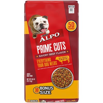 Purina Alpo Prime Cuts Dry Dog Food Savory Beef Flavor 50 lb