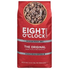 Eight O'Clock Medium Roast Whole Bean Coffee, The Original, 40 oz.