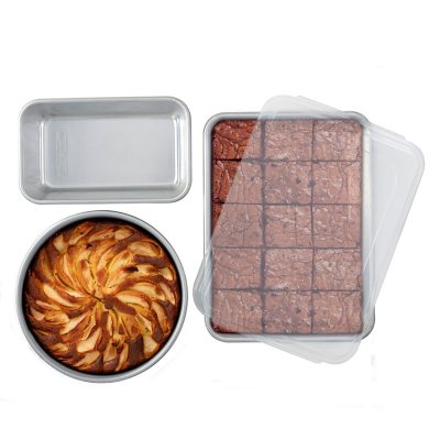 Nordic Ware Naturals Set: 9 x 13 Cake Pan with Lid, 9 Round Cake Pan,  1.5 lb. Loaf Pan