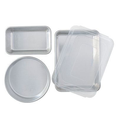 Nordic Ware Naturals Set: 9 x 13 Cake Pan with Lid, 9 Round Cake Pan, 1.5 lb. Loaf Pan