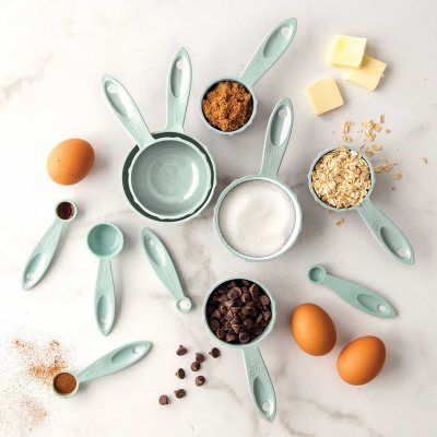 8-Piece Measuring Cup & Spoon Set, Aqua