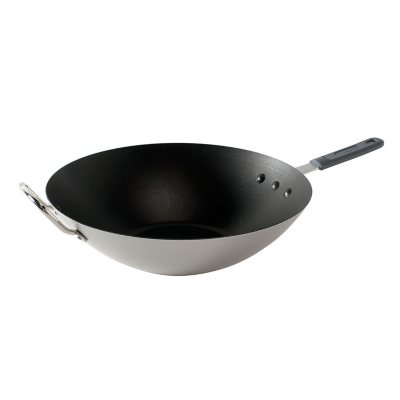 Todlabe Nonstick Wok, 13-Inch Carbon Steel Wok Pan with Lid Woks 13'',  Black