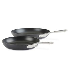 All-Clad Hard Anodized Nonstick Cookware, 2 Piece Fry Pan Set, 10.5 and 12 inch