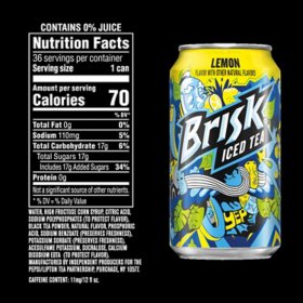 Lipton Brisk Lemon Iced Tea 12oz 36pk Sam S Club