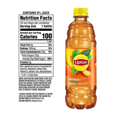 Lipton Peach Iced Tea Bottle, 20 fl oz - Food 4 Less