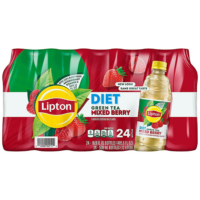 Lipton Diet Green Tea Mixed Berry 16.9 oz., 24 pk.
