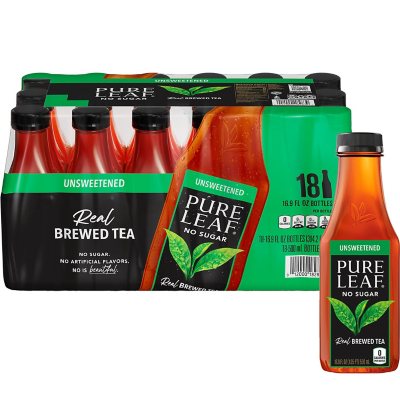 Pure Leaf Real Brewed Unsweetened Black Tea, 12 bottles / 16.9 fl oz -  Baker's