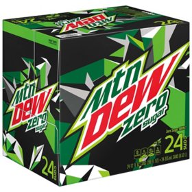 Mountain Dew Zero Sugar 12 oz. cans, 24 pk.