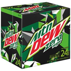 Mountain Dew Zero Sugar 12 fl. oz. cans, 24 pk.