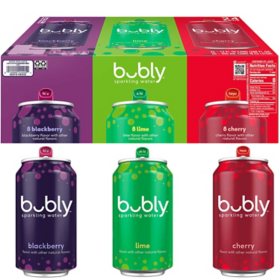 Bubly Sparkling Water Variety Pack, 12 fl. oz., 24 pk.